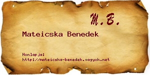 Mateicska Benedek névjegykártya